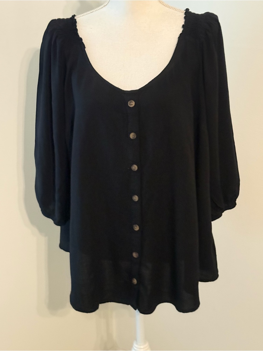 Torrid black button up blouse